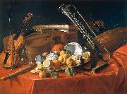 Cristoforo Munari Stilleben mit Musikinstrumenten und Fruchten oil painting picture wholesale